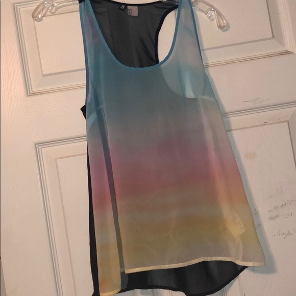 Divided Tops - rainbow see through tank